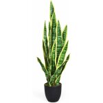 Costway - plante artificielle dco. interieur sansevieria trifasciata avec pot et 20 feuilles arbre / ...