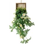 Plante artificielle suspendue murale avec cadre en bois - fleurs de marguerites synth�tiques - id�ale ...