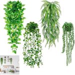 Plante artificielle tombante, lot de 4 plantes artificielles interieur avec pots, plantes artificielles ...