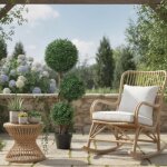 Plante artificielle topiaire buis 3 boules avec tronc effet bois en pot, 100 cm, vert