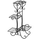 Plante support pot de fleur etagre mtal de 5 niveaux prsentoir fleur dcor intrieur extrieur plancher ...