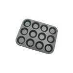 Plaque 12 moules tartelettes 7 cm acier revetu - de buyer