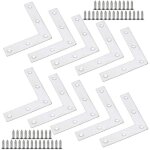Plaques en acier inoxydable de renfort d'angle, 10 pi�ces equerre de fixation plats, supports d'angle ...