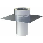 Le sanitaire - plaque de base inox diam 200 mm p. lever pour rehausse conduit de chemine