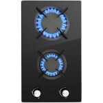 Plaque de cuisson  gaz sndoas 2 feux, avec panneau en verre tremp, scurit thermocouple, compatible ...