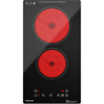 Plaque de cuisson vitroc�ramique noir - firegas 2 foyers 3000w l52cmp29cm