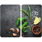 Protection de plaques cuisson 'aromates' wenko lot de 2, couvre plaque universel, rsistant aux chocs, ...