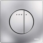 Wisa - plaque double touche frontale quadro enyo en abs chrom mat, pour wc suspendu