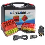 Plaque de feux sans fil pour remorque, kit clairage arrire remorque magntique feu led wifi, rechargeable ...