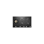 Plaque de cuisson gaz 90 cm 5 foyers hg1986ab ? foyer wok 4600 w ? encastrable ? grilles en fonte �maill�e ...