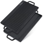 Plaque de gril en fonte, gril rectangulaire double face, feu de camp, 50, 5 cm