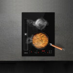 Ciarra ? plaque induction aspirante 39cm 2 foyers 3200w ? hotte int�gr�e a + 459m� / h ? fonction booster ...