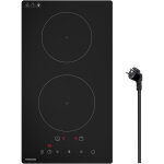 Plaque � induction firegas domino 2 foyers encastrable, 3700 w, boost, 9 niveaux, chauffage basse puissance ...