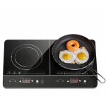 Plaque  induction portable 2 feux 3500w plaque de cuisson induction mobile rglable noir