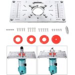 Plaque d'insertion en aluminium pour table de d�fonceuse avec 4 anneaux pour �tablis de menuiserie de ...