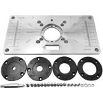 Plaque d'insertion de table en alliage d'aluminium avec 4 anneaux pour banc de travail du bois, 235 mm ...