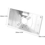 Plaque d?insertion pour table de d�fonceuse en aluminium - avec 4 anneaux de r�duction