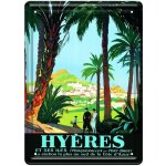 Plaque mtal publicitaire 15 x 21 cm bombe : hyeres