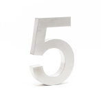 Plaque num�ro maison chiffre '5' 3d, 130 x 30 x 200 mm, acier inoxydable, r�sistant aux intemp�ries, ...