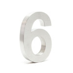 Plaque num�ro maison chiffre '6' 3d, 130 x 30 x 200 mm, acier inoxydable, r�sistant aux intemp�ries, ...
