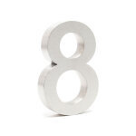 Plaque num�ro maison chiffre '8' 3d, 130 x 30 x 200 mm, acier inoxydable, r�sistant aux intemp�ries, ...