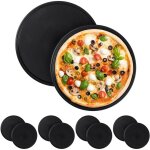 Relaxdays - plaque � pizzas, lot de 10, plat � four, acier au carbone, moule, plateau, antiadh�sive, ...