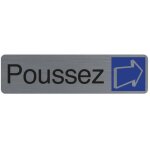 Plaque de porte - exacompta - 67155e - aluminium bross� - auto - adh�sive - pictogramme 'poussez'