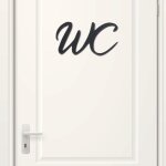 Plaque de porte maison, toilettes, noir, acrylique, rectangulaire, wc, toilette, mur, autocollant 3d