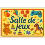 Plaque de porte métal salle de jeux Plaque de porte métal salle de jeux