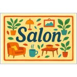 Plaque de porte m�tal salon