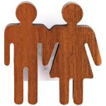 Plaque de porte wc en acacia modele homme femme sur sticker - acacia tendance