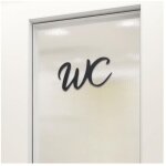 Plaque de porte wc deco, signaletique toilettes noir, autocollante wc stickers, plaque de porte maison, ...