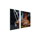 Plaque de protection en verre pour po�le 90x52 grill