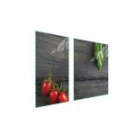 Plaque de protection en verre pour po�le 90x52 tomates
