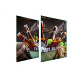 Plaque de protection en verre pour r�chaud 70x52 bouteilles