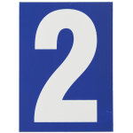 Plaque signal�tique '2' 65x90mm avec adh�sif - thirard