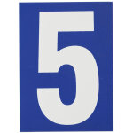 Plaque signal�tique '5' 65x90mm avec adh�sif - thirard