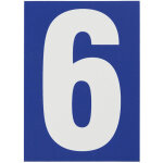 Plaque signal�tique '6' 65x90mm avec adh�sif - thirard