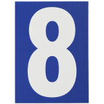 Plaque signal�tique '8' 65x90mm avec adh�sif - thirard