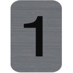Plaque de signalisation - exacompta - chiffres 1 - 25 x 44 mm - gris - finition mat