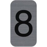Plaque de signalisation - exacompta - chiffres 8 - 25 x 44 mm - gris - finition mat