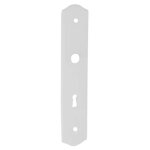 Plaque simple en porcelaine poign�e trou serrure, blanche