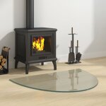 Plaque de verre de chemine demi - rond 800x600 mm vidaxl