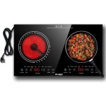 Plaque vitroc�ramique 2 feux cooksir plaque de cuisson avec prise, portable et encastrable, chaleur infrarouge ...