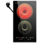 Plaque vitroc�ramique 2 feux encastrable, noxton plaque de cuisson electrique 2 feux, 3000w, plaque deux ...