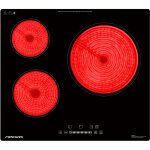 Plaque vitroc�ramique 3 feux encastrable firegas, table de cuisson 59 cm, 5900w, 9 niveaux de puissance, ...