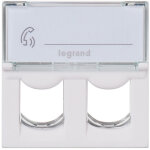 Plastron mosaic 2 modules avec porte - rep�re transparent pour 2 connecteurs format keystone blanc legrand ...
