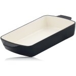 Plat � four en fonte rectangulaire 3, 8 litres blue berry conformit� � l'induction, 2 poign�es inclues ...