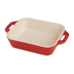Plat � gratin rectangulaire 19 x 12 cm rouge en c�ramique