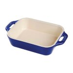 Plat  gratin rectangulaire 26 x 17 cm bleu fonc en cramique